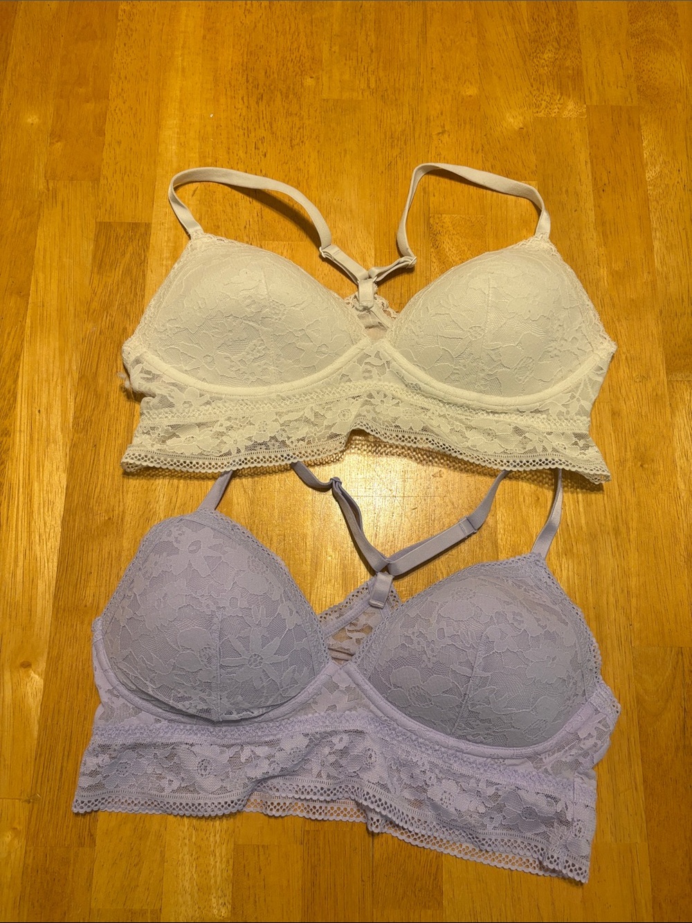 Victoria's Secret Lace Bralette Duo - Cream & Lavender